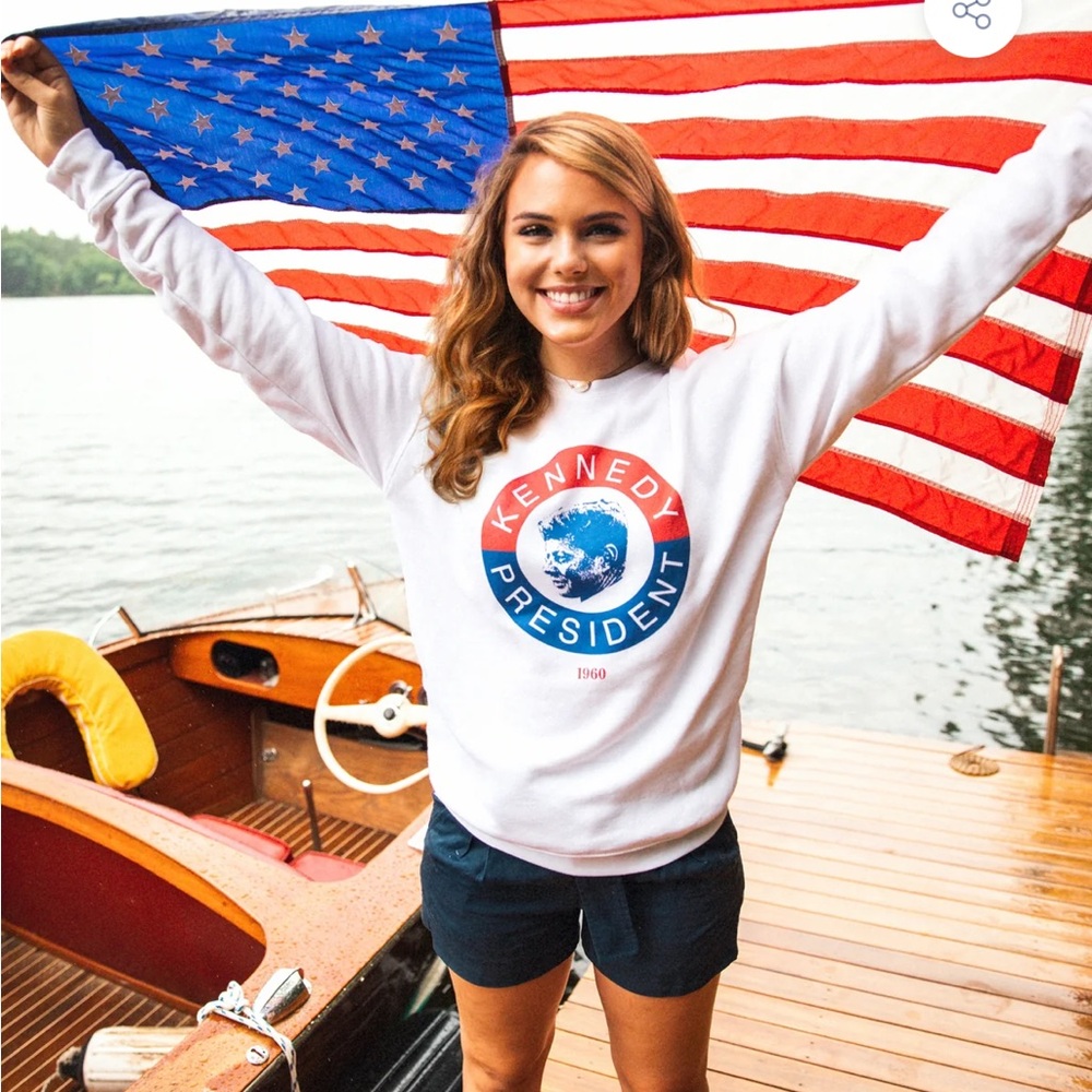 KJP Kennedy for President Crewneck Sweatshirt in White NWOT